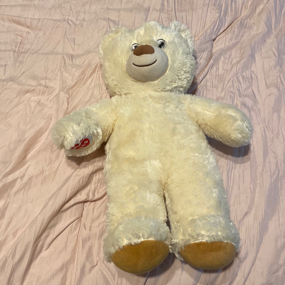 White fluffy build a bear plush